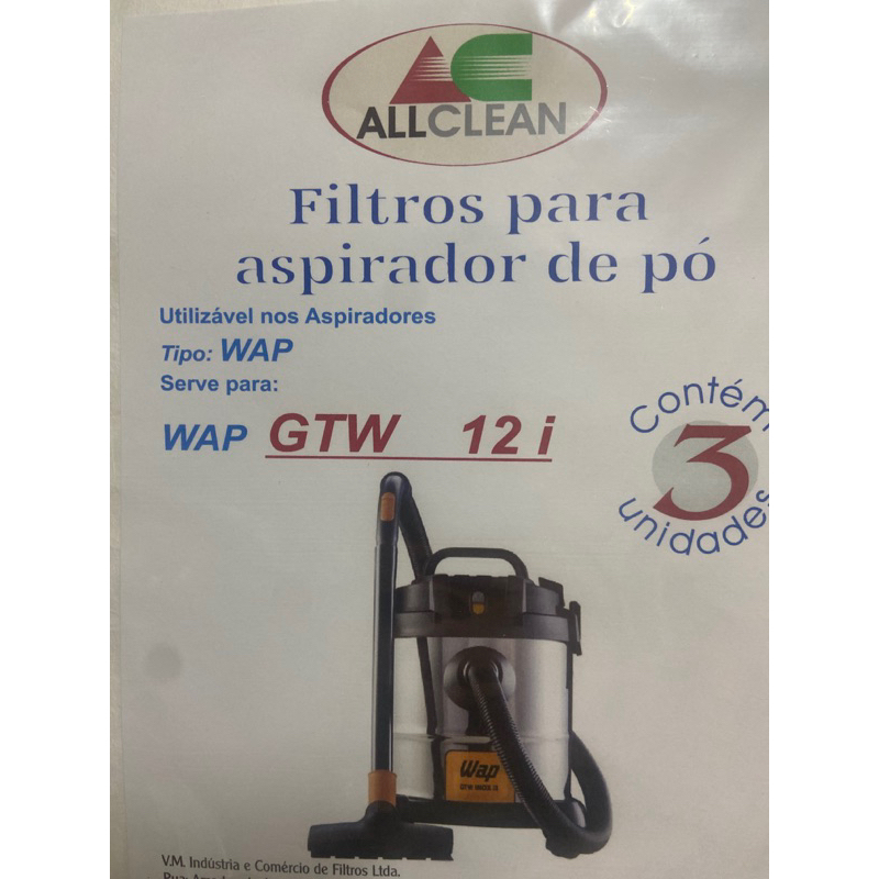 Saco Filtro Compativel para Aspirador de Pó WAP GTW 12i