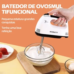Batedeira Misturadora Leve De Mão Com 7 Velocidades 110V Bate Bolo Massa Chantilly Ovo