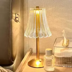 Luminária Abajur de Mesa com Barra de LED para Iluminação Interna, Sensor de Toque, Sem Fio e Três Cores