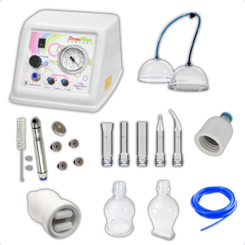 Aparelho Vacuoterapia c/ modo Pulsado Endermo Peeling Diamante Kit Pump Up