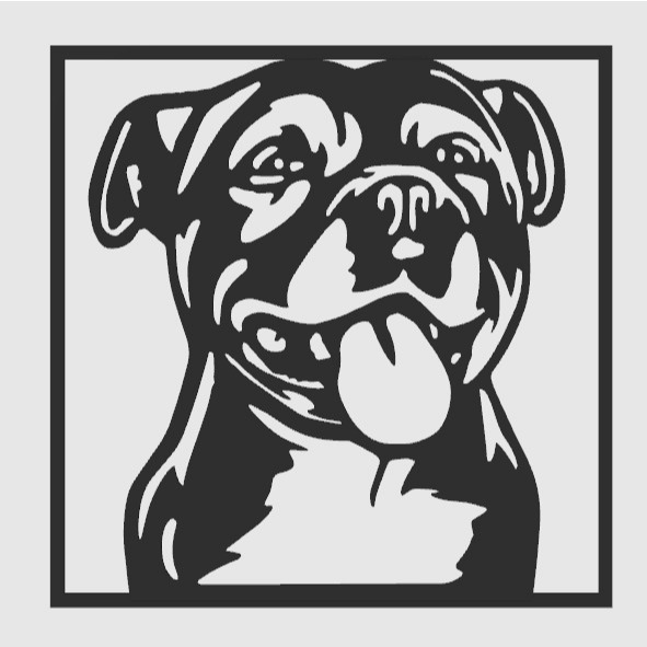 Quadro Pit Bull + Nome Personalizado BRINDE (Cachorro Pet Raça Enfeite Decorativo Moldura Parede)
