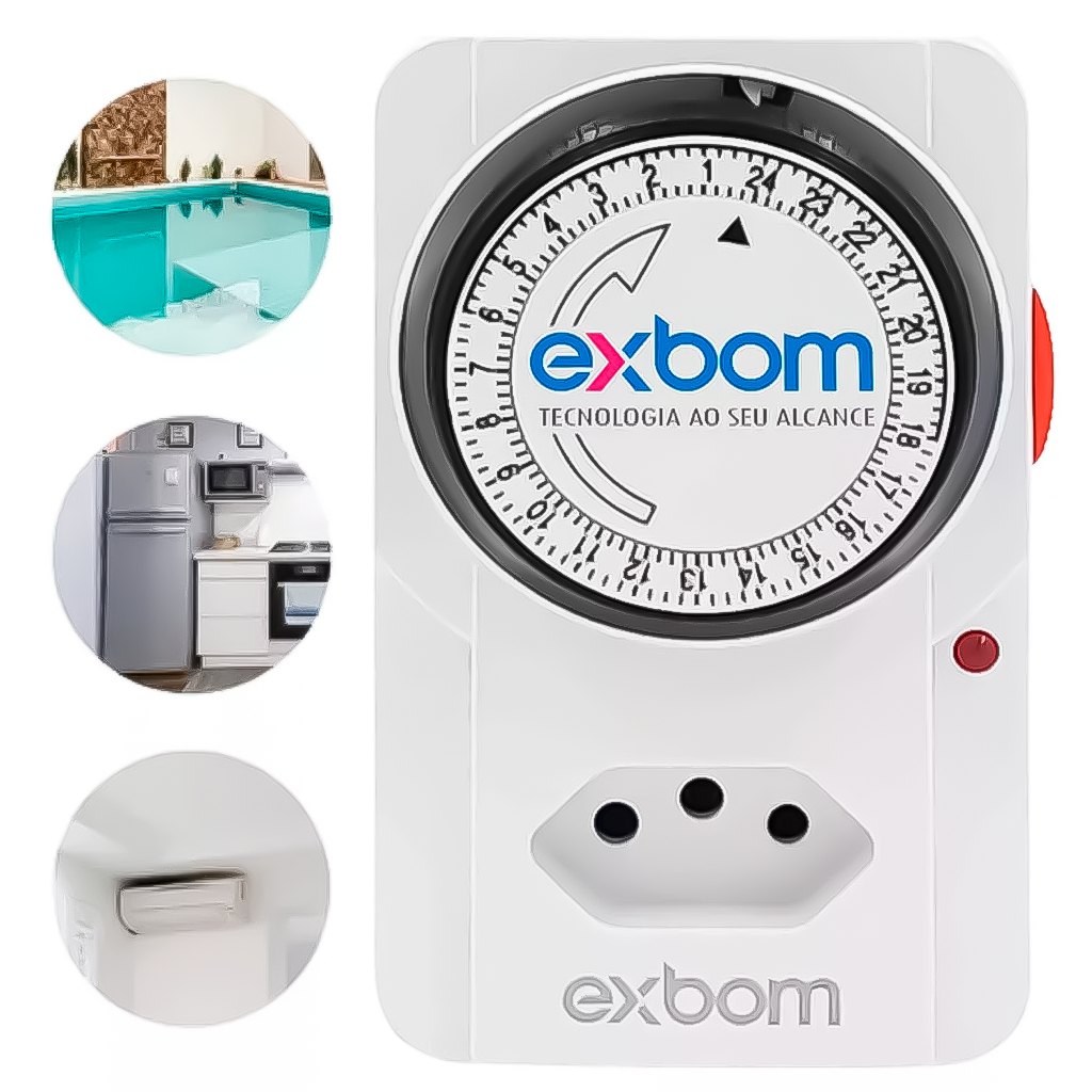 Temporizador Analógico Controle De Tomada Bivolt 60Hz Liga Desliga Automático Economia Prático