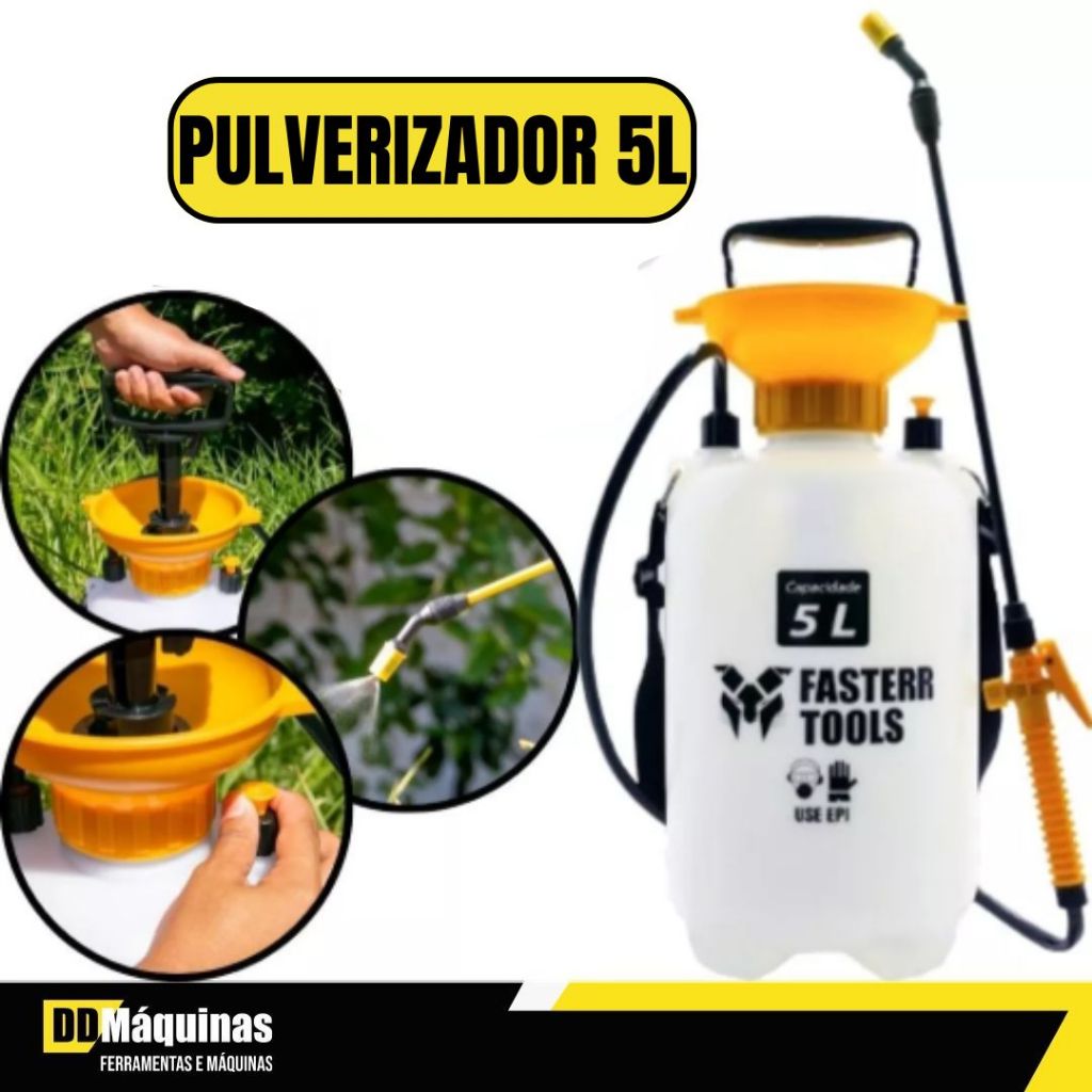 Pulverizador Borrifador Manual Com Bomba e Mangueira 5 Litros FST029 - Fasterr em Oferta na Shopee