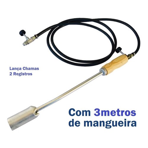 Maçarico Lança Chamas Gás Botijão 13kg Curto com 2 Registros em Oferta na Shopee