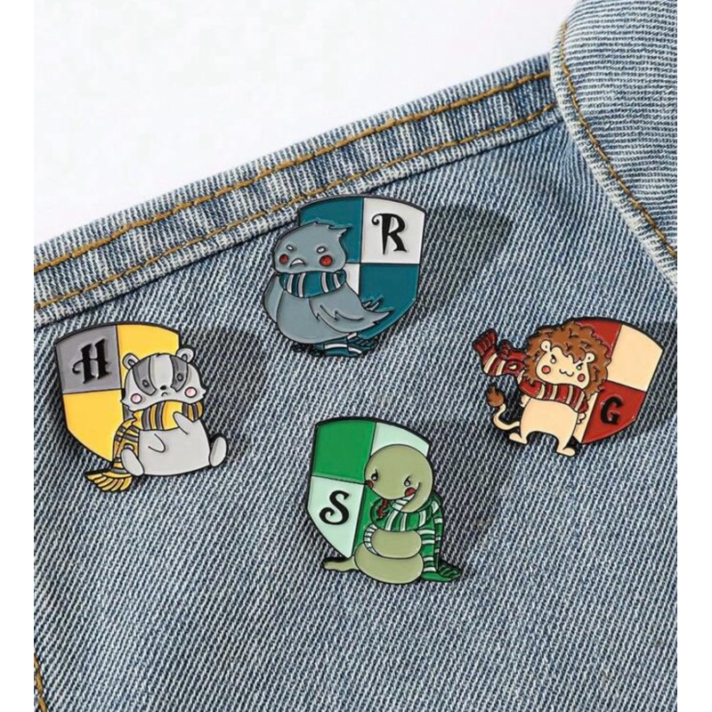 Pins broches temáticos colecionáveis de Harry Potter Casas de Hogwarts- Grifinória, Sonserina, Corvinal e Lufa-lufa