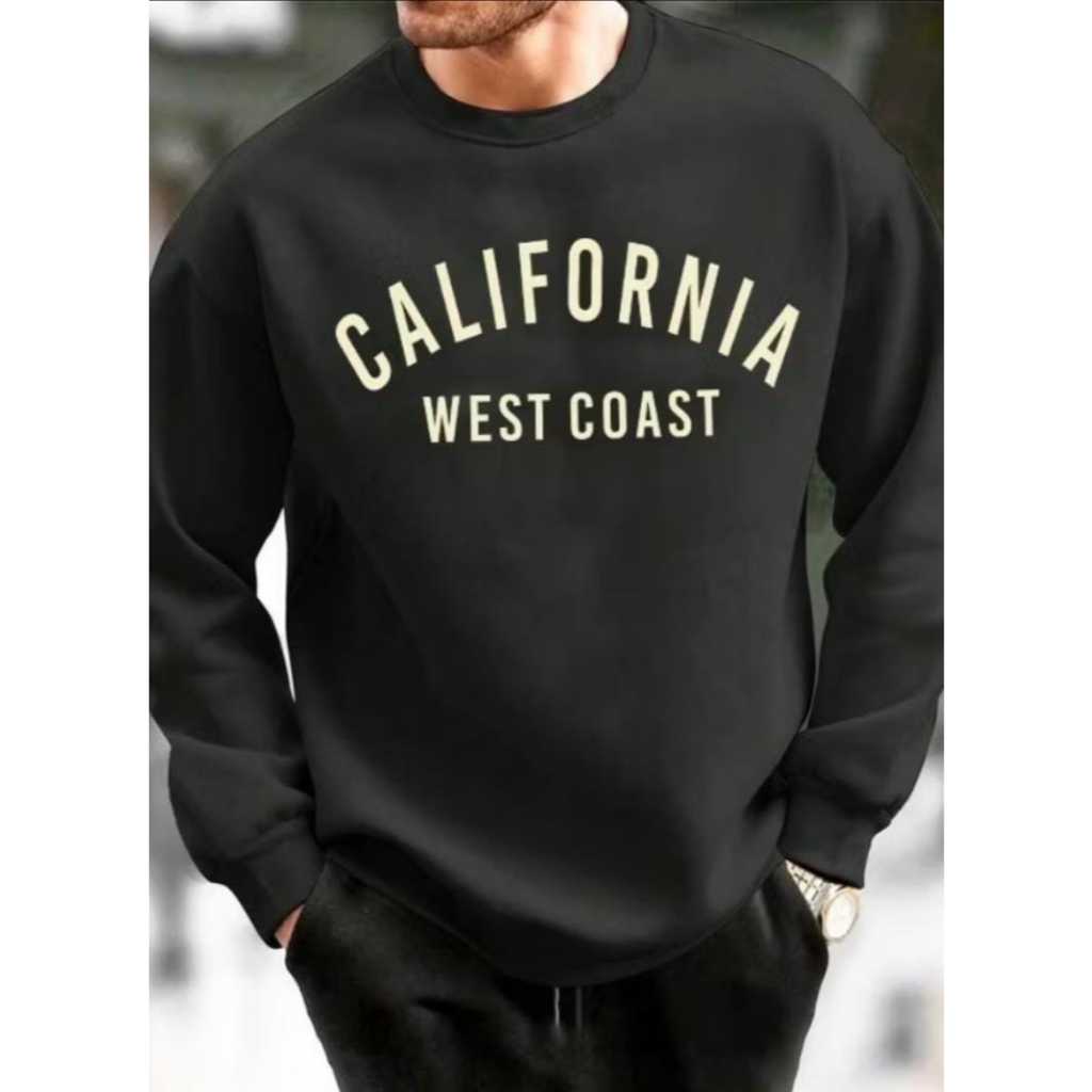 Blusa de Frio Unissex Moletom Gola Careca Estampado California