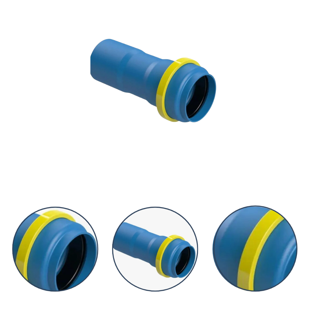 Ponta Femea Engate Rapido 100mm Irrigação Engate Metálico PN 80 Pvc Azul