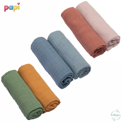 Cueiro Swaddle Soft Premium Papi Baby Tinto 1,20M X 1,20M 02 Unidades Bebê