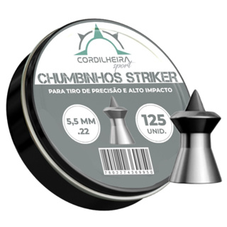 Chumbinho Cordilheira Striker Alto Impacto 5,5mm | 125 Unidades com Ponta em Oferta na Shopee