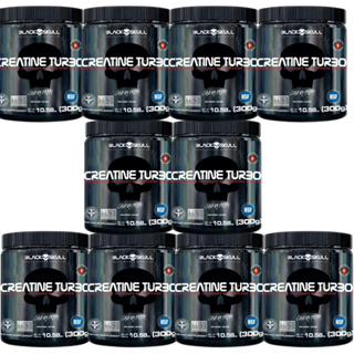 Kit 10x Creatina Monohidratada Turbo  300g (cada) Creatine Turbo BlackSkull em Oferta na Shopee