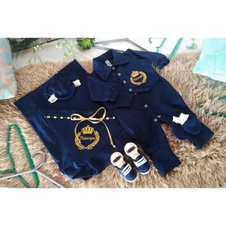 Saída Maternidade - bebê- recém nascido -com 6 peças Malha Fustão 100% algodão - MENINO em Oferta na Shopee