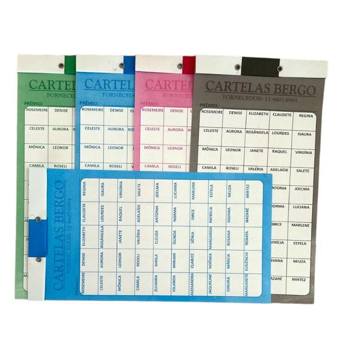 Cartela de Rifa 50 Nomes (Pacote com 10 unidades) em Oferta na Shopee