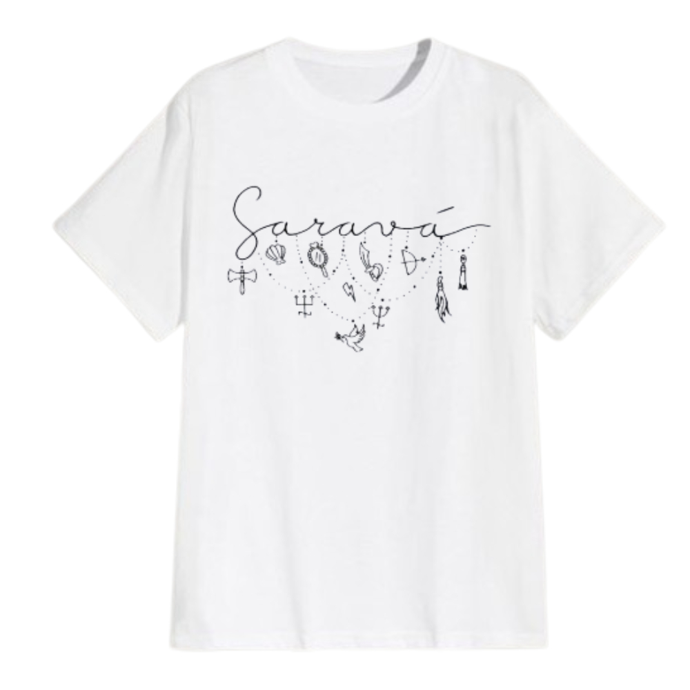 CAMISETA Algodão Estampado SARAVÁ UMBANDA Gael Shop em Oferta na Shopee