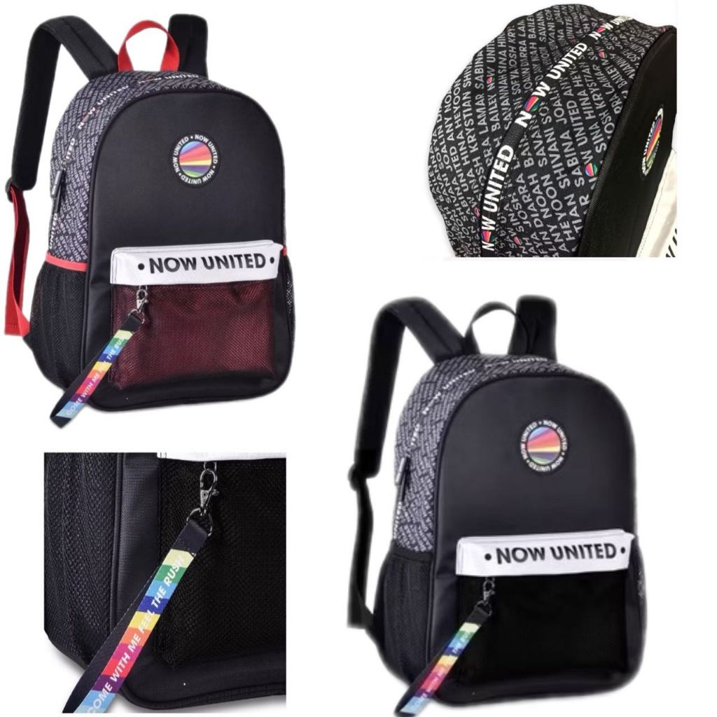 Mochila Bolsa Feminina Casual Escolar Trabalho Viagem Couro Sintéticos e moochila Oficial Now United Preto-Clio Style