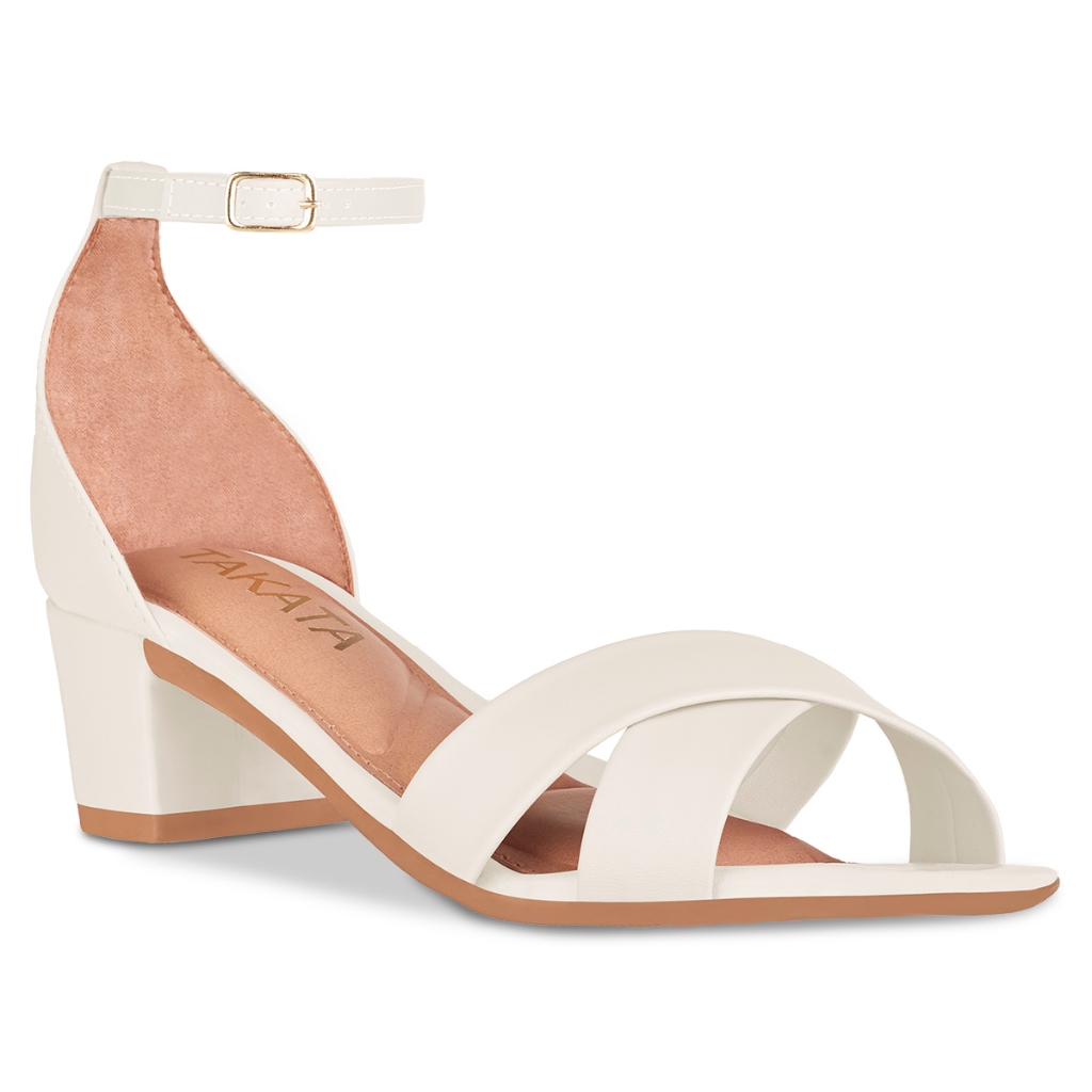 Sandália Feminina Salto Baixo Bloco Casual Trançada Festa Saltinho Grosso Moda Tendência Promoção