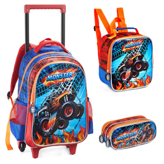 Kit Mochila Completa 2 Em 1 Infantil Menino Carros Linda Reforçada Prática Grande em Oferta na Shopee
