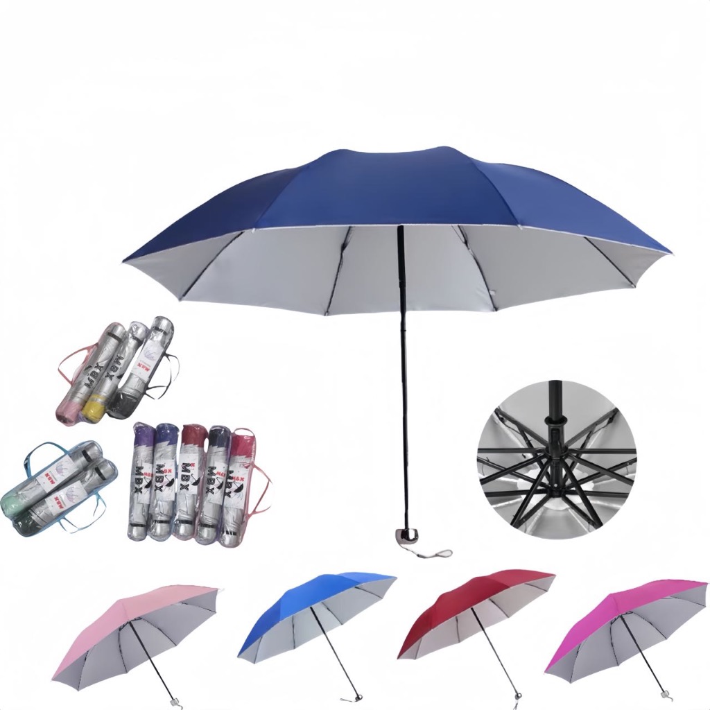 KIT 2 Sombrinha Guarda Chuva Cabe Na Bolsa Com Proteção Solar Uv Contra Vento em Oferta na Shopee