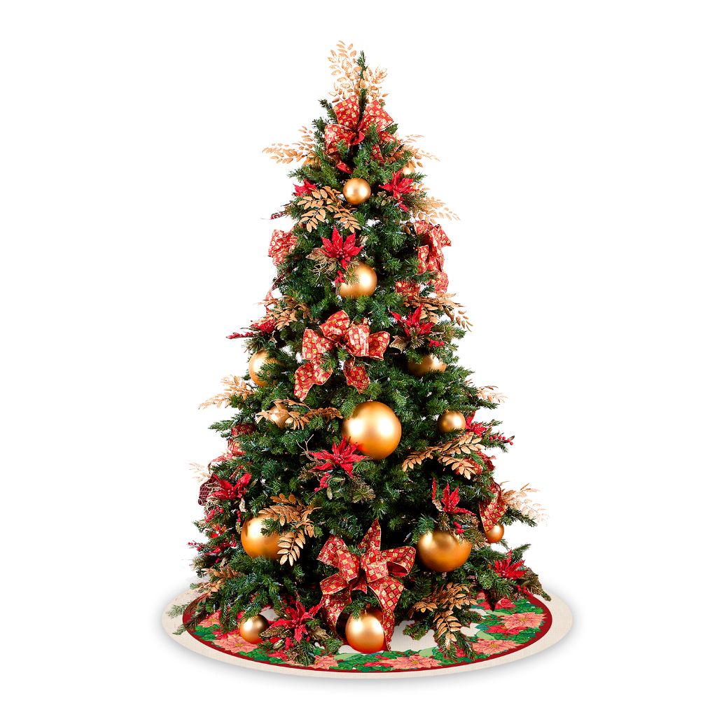 Saia Base Tapete De Árvore De Natal Enfeite Natalino Mix Floral