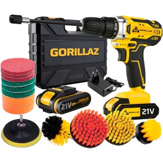 Parafusadeira Furadeira Impacto 3/8 21v + 2 Baterias Escovas em Oferta na Shopee