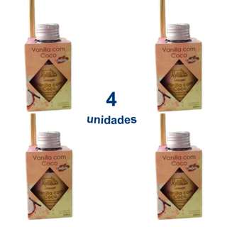 Kit 4 Aromatizador de Ambiente de Vanilla com Coco 100ml Difusor Vareta Luz Aromas - Envio Já em Oferta na Shopee