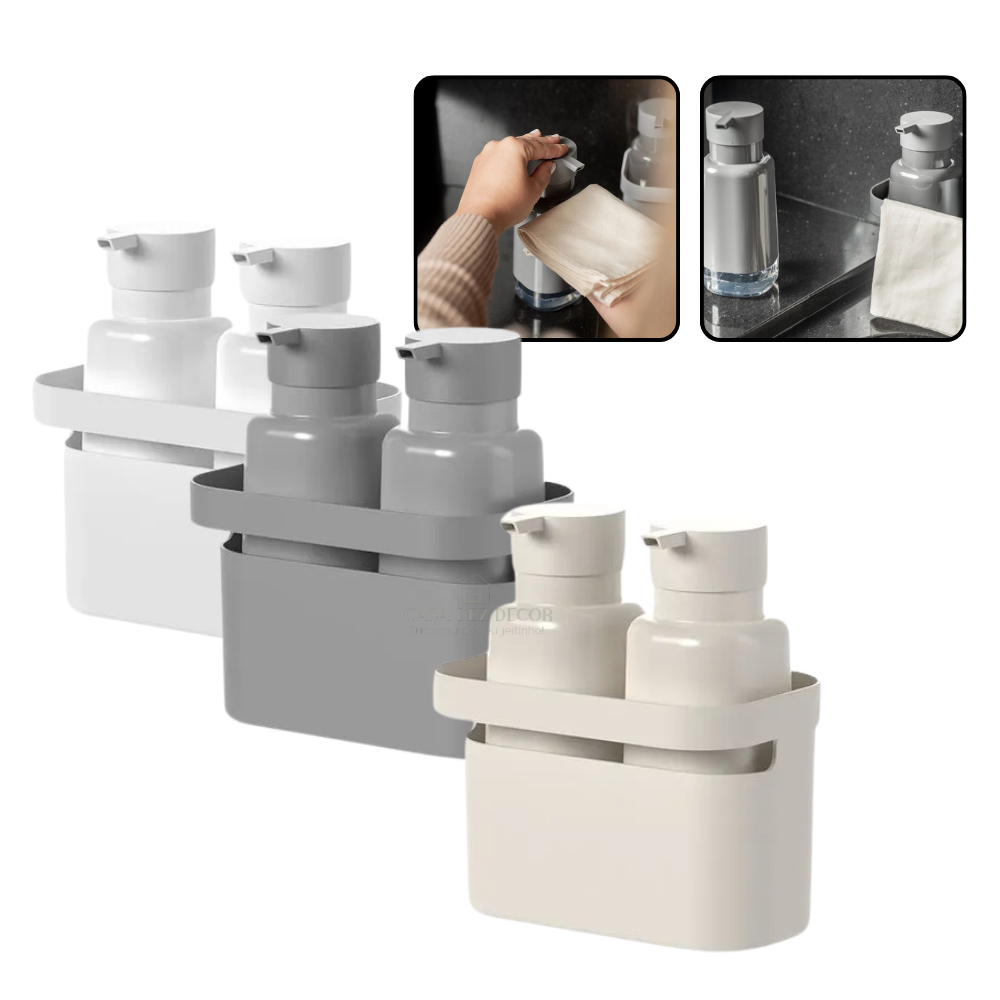 Conjunto 2 un Dispenser de Dertegente E Organizador Ou Flow 500ml Lavanderia Cozinha e Limpeza - Home & Living