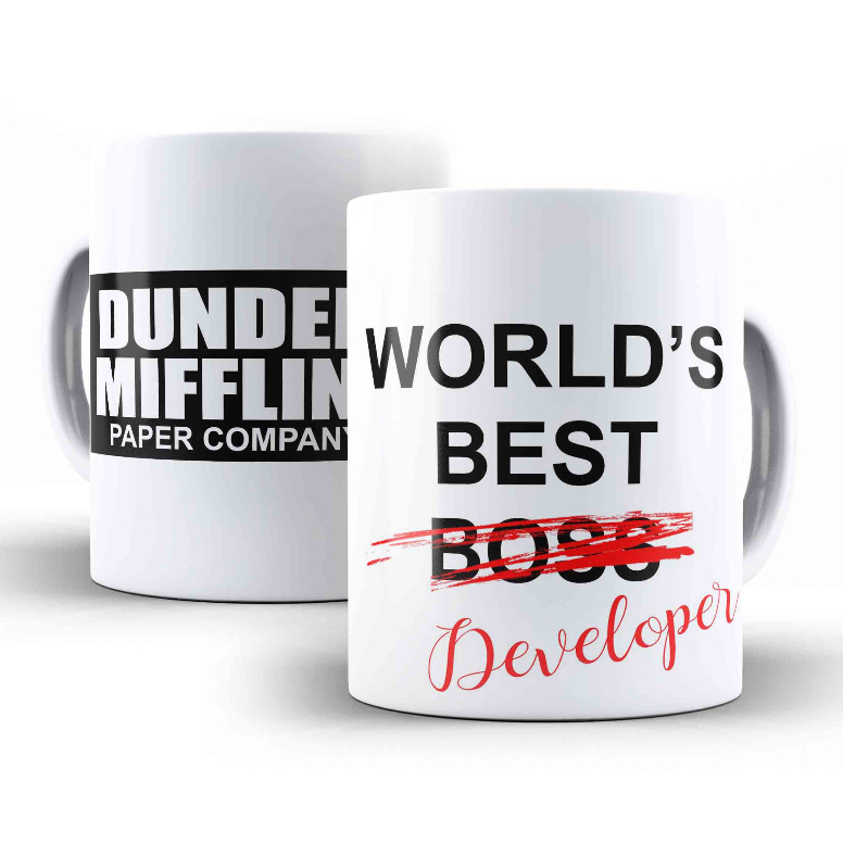 Caneca Porcelana The Office World's Best Boss Developer