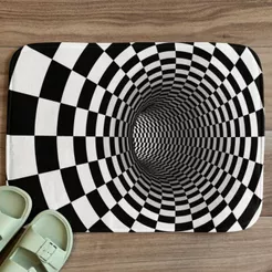 Tapete de Entrada Fundo Geométrico 55x35cm Antiderrapante