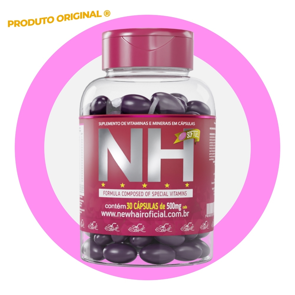 NH New Hair Cápsulas - (Vitamina para cabelos, pele e unhas)