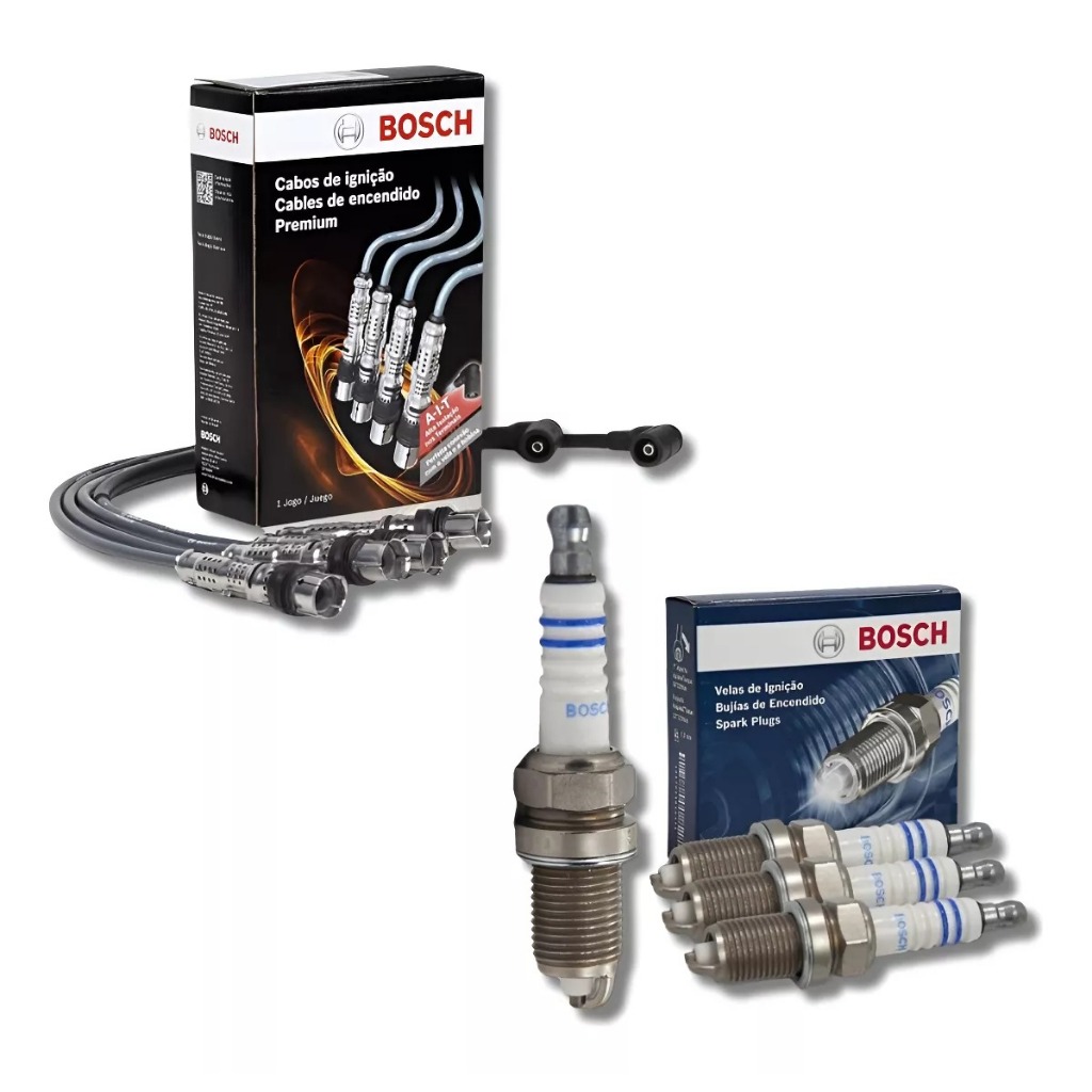 Kit Cabos E Velas Bosch Saveiro 2009/2014 V 1.6 Total Flex - Spare Parts and Accessories for Vehicles