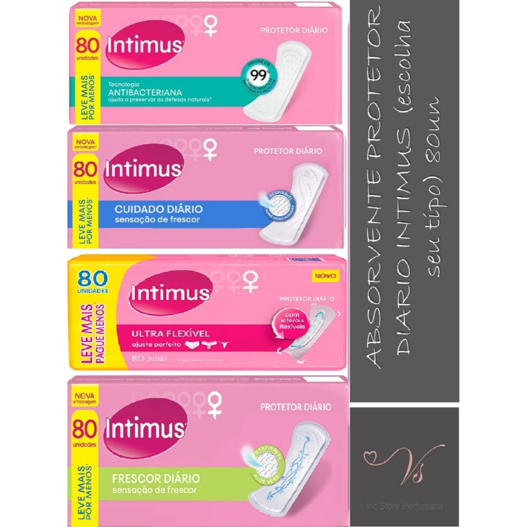 Absorvente Protetor Diario Intimus 80un (Escolha seu tipo)