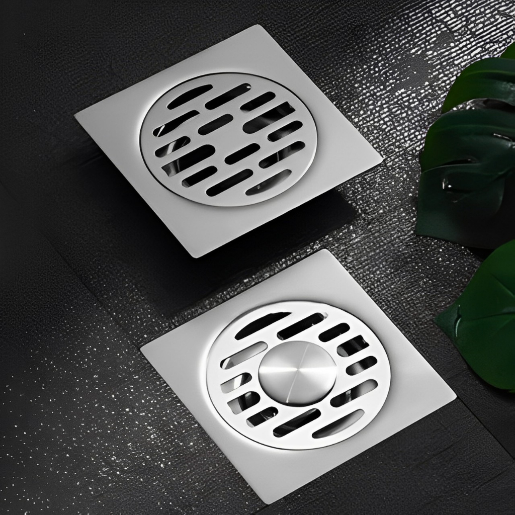 Ralo Inteligente 10x10CM/ 15x15CM Quadrada Fecha Cheiro Automática Anti Inseto Veda Odor SUS201