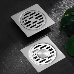 Ralo Inteligente 10x10CM/ 15x15CM Quadrada Fecha Cheiro Automática Anti Inseto Veda Odor SUS201