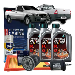 Oleo Motor Fiat Strada Siena Pálio Idea 1.4 Fire Selenia 15W40 kit com filtros