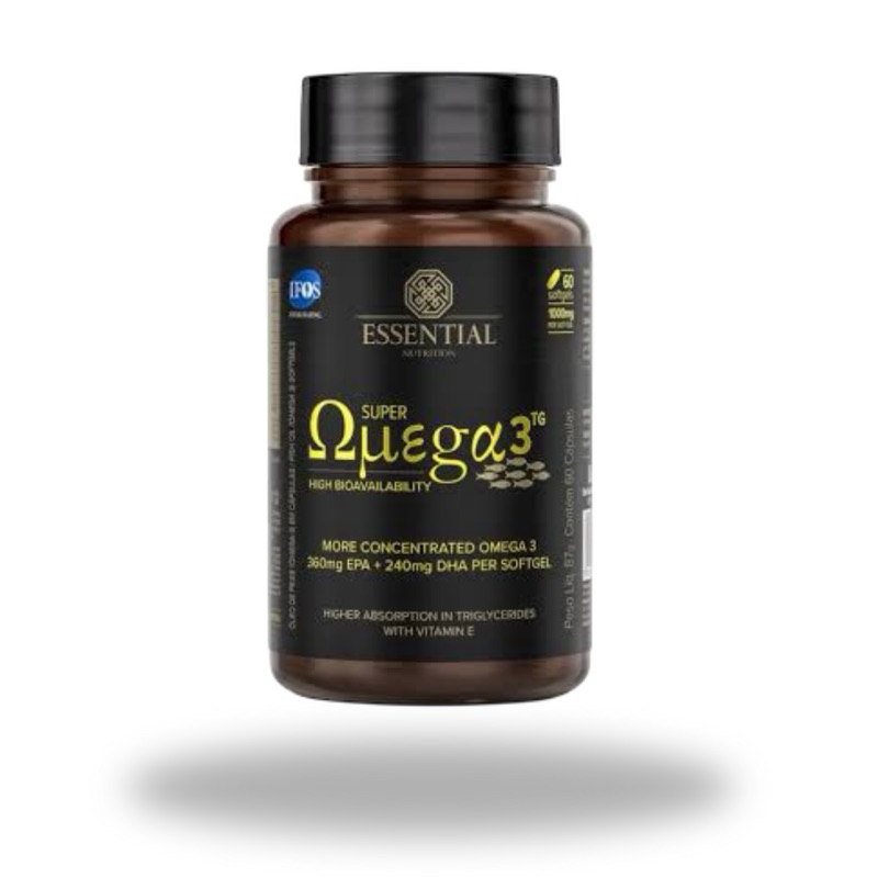 Super Ômega TG 1000mg Energy Ômega 3 DHA 180 Cápsulas - Essential Nutrition, enviado imediato