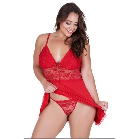 Camisola Plus Size Sexy e Confortável com Calcinha - Modelo Jamile Ref. 572P