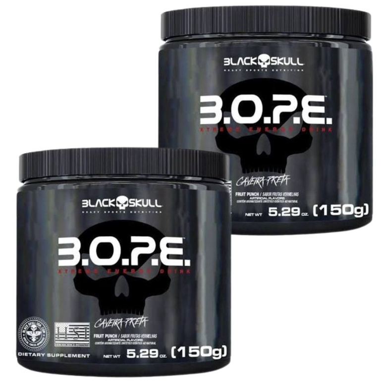 Kit 2x Pré Treino Bope 150g (cada unidade) - Caveira Preta -  BlackSkull - Health