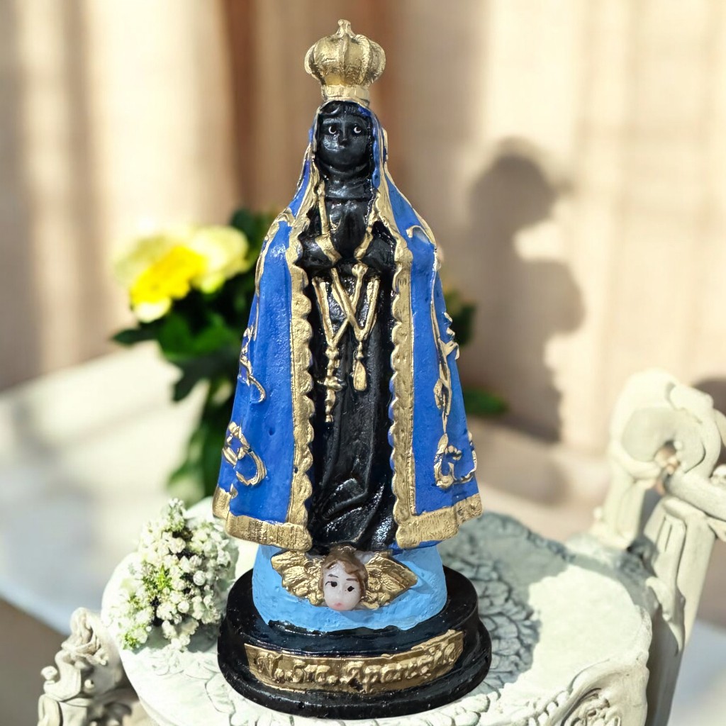 NOSSA SENHORA APARECIDA 12cm Altura Santos Santinhos em Resina Estatueta Presente Decoração