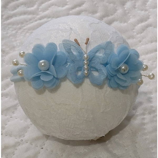 Faixinha de cabelo tiara headband jardim encantado batizado ensaio newborn daminha