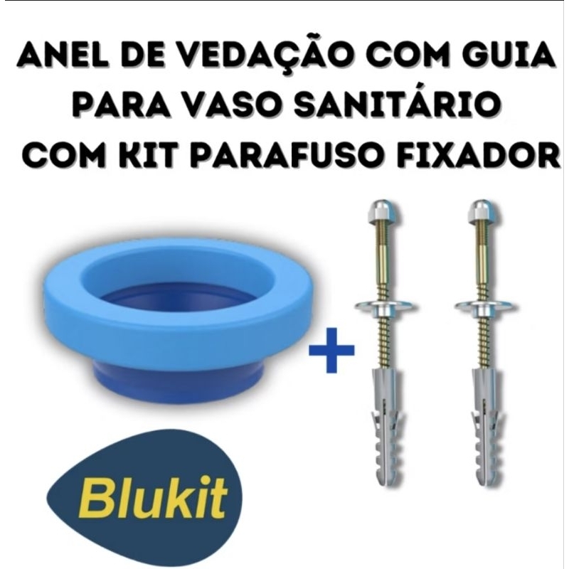 kit Anel de Vedação Com Guia + 2 Parafuso Castelo Bucha10 Guia para Vaso Sanitário Bolsa de Vedação veda cheiro