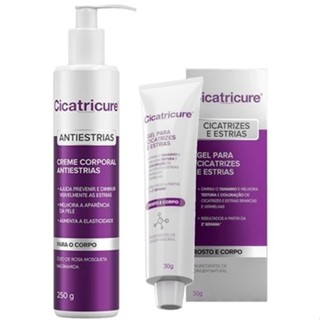 Kit Cicatricure Antiestrias Corporal 250g + Gel Antiestrias e Cicatrizes Facial e Corporal 30g em Oferta na Shopee
