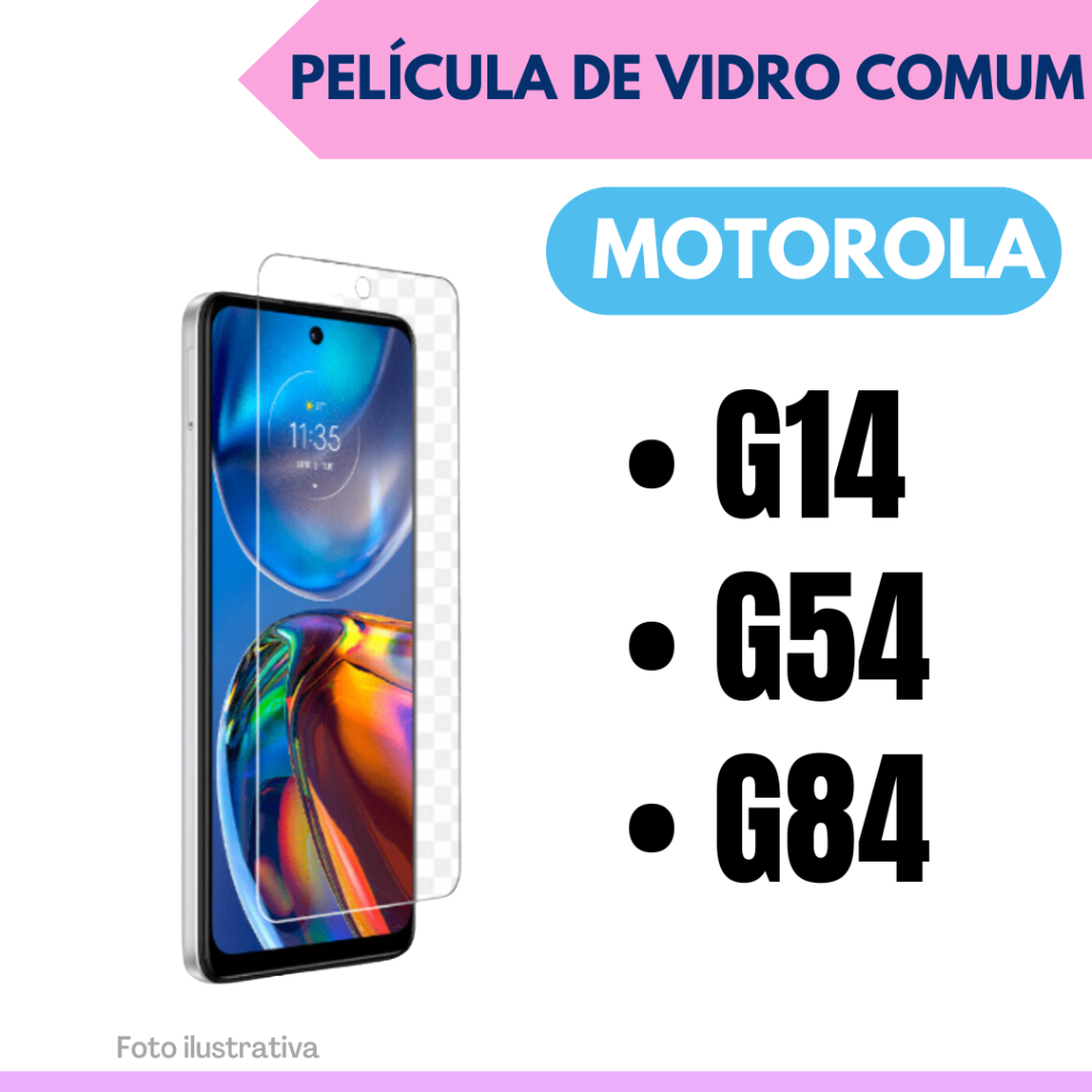 Película de Vidro Comum Motorola  G14 / Moto G54 / Moto G84 Protetor de Tela. em Oferta na Shopee