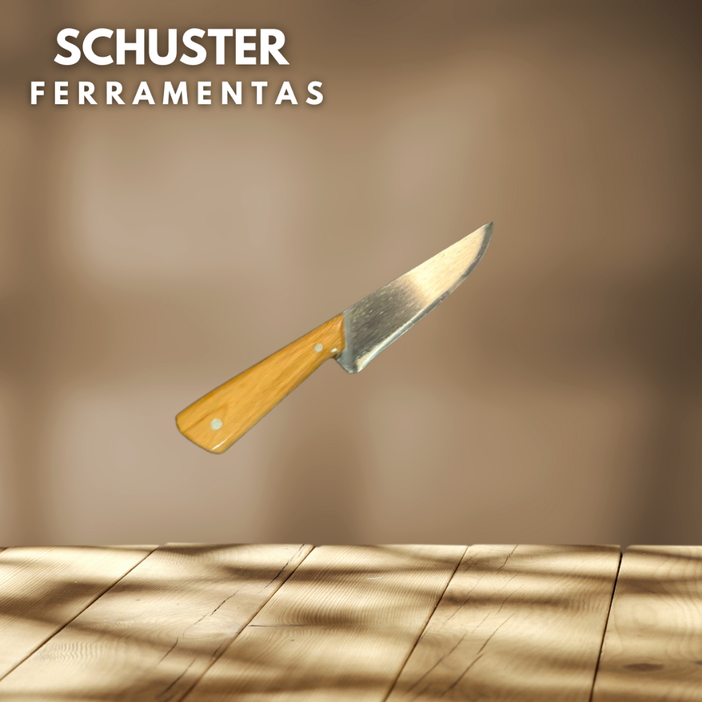 Faca Artesanal/ Profissional Cozinha/ Churrasco Pequena 5,1'' pol cabo de madeira lâmina aço carbono em Oferta na Shopee