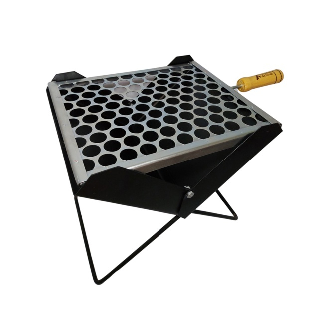 Churrasqueira Dobrável De Aço Portátil A Carvão Maleta