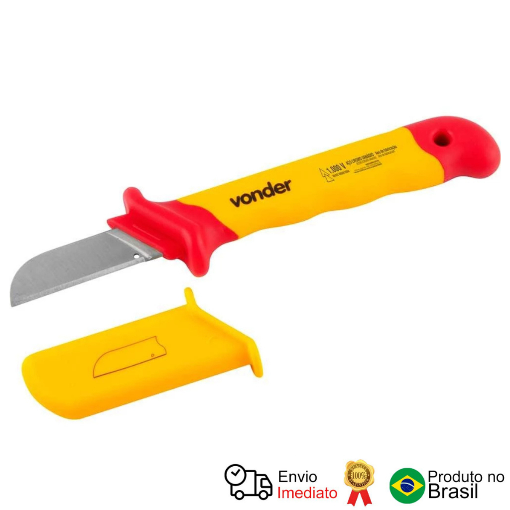 Faca Reta Para Desencapar Cabos 7 Isolada Iec60900 Vonder em Oferta na Shopee
