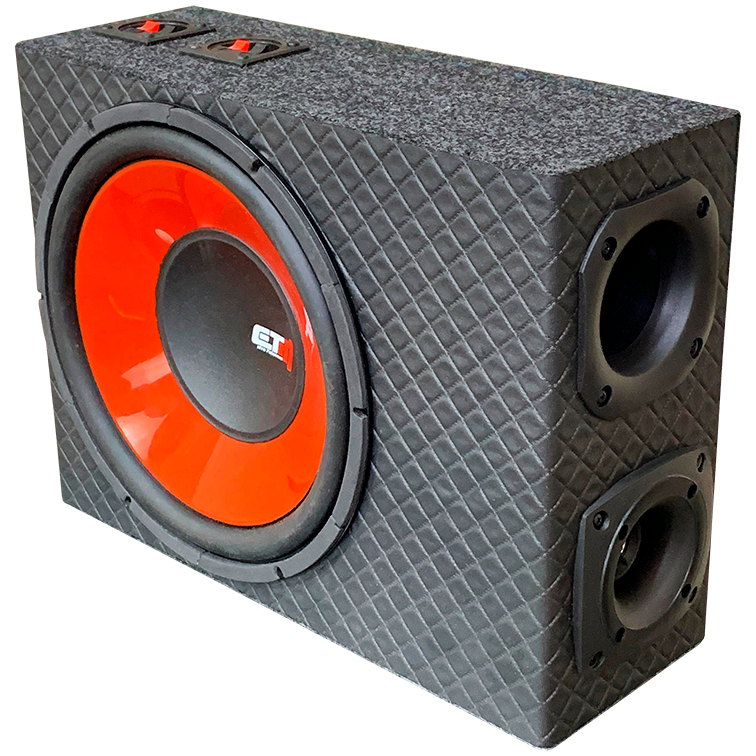 Caixa De Som Trio Slim Compacta Completa Falante 12 Polegadas SubWoofer Driver Tweeter Porta Malas