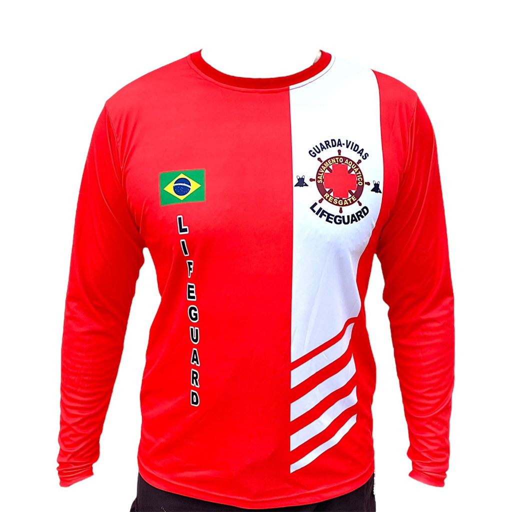 Camisa Manga Longa Guarda Vida Civil Life Guard Resgate UV35+ Dry Fit Premium
