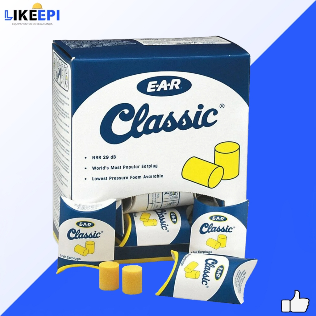 Kit 200 Protetor Auricular De Espuma Ear Classic 3m - S/ Cordão