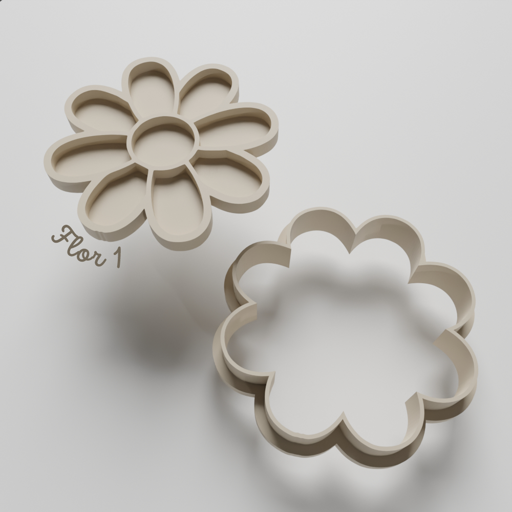 Cortador e Marcador para Biscuit, Bolachas e Pasta Americana - Flor 1