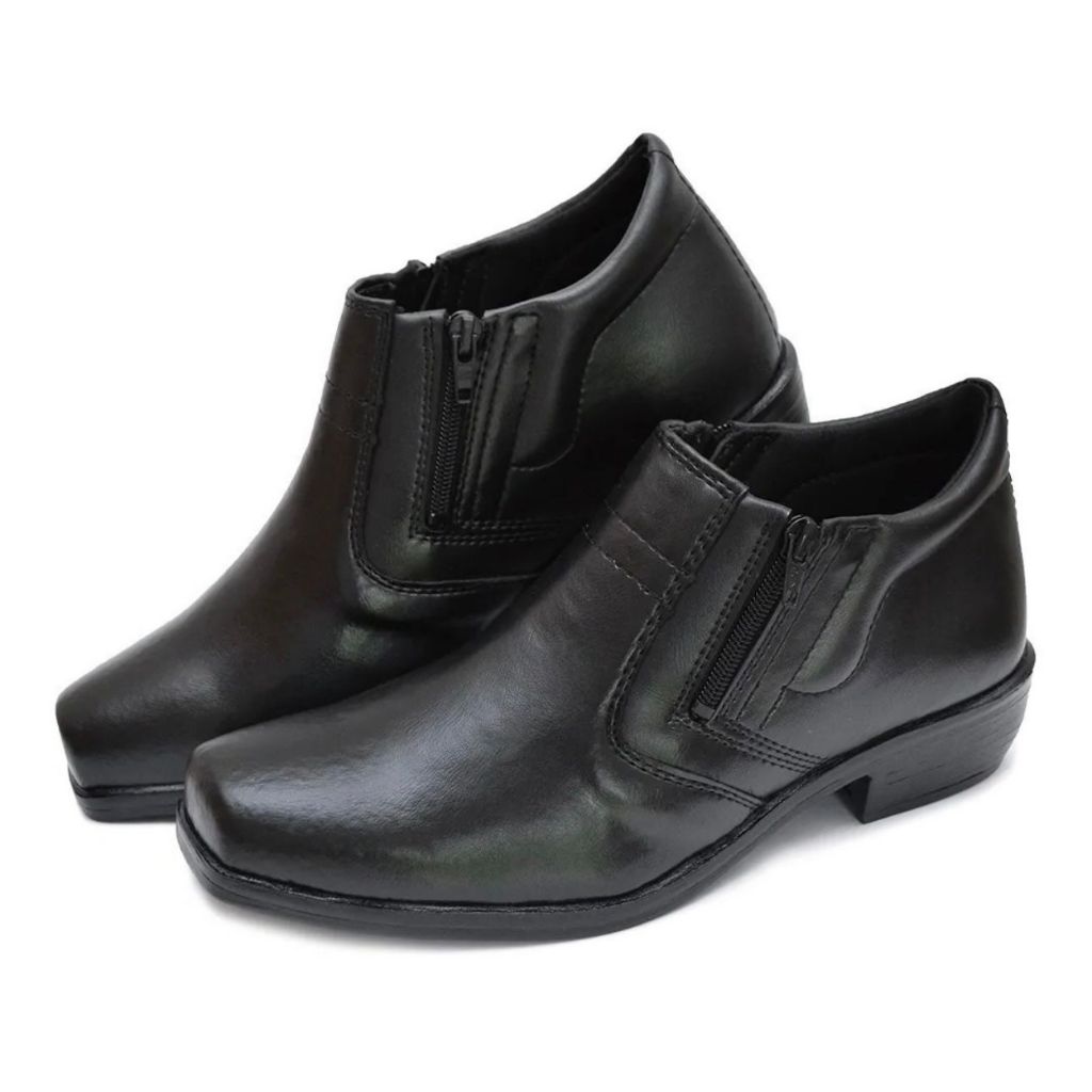 Bota Masculina Social Confortável Zíper Cano Baixo Moderna Preto\Marrom em Oferta na Shopee