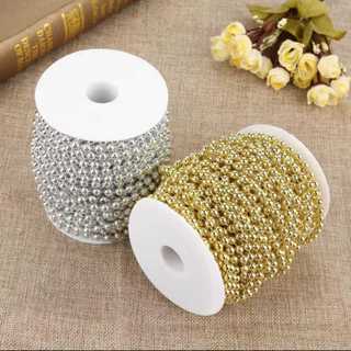 Aplique Corrente Cordão Bolinha Fio de Pérola Prata Dourado Customização em Oferta na Shopee